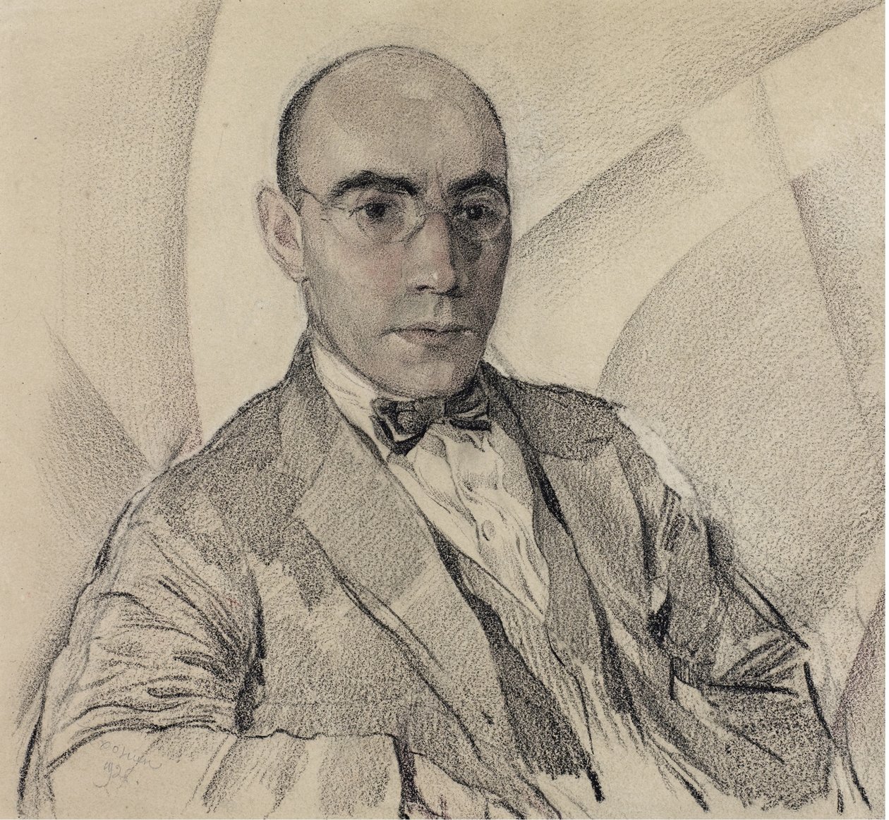 Portret van de kunstenaar en fotograaf Miron Sherling 1880-1958 door Sergei Vasilevich Chekhonin