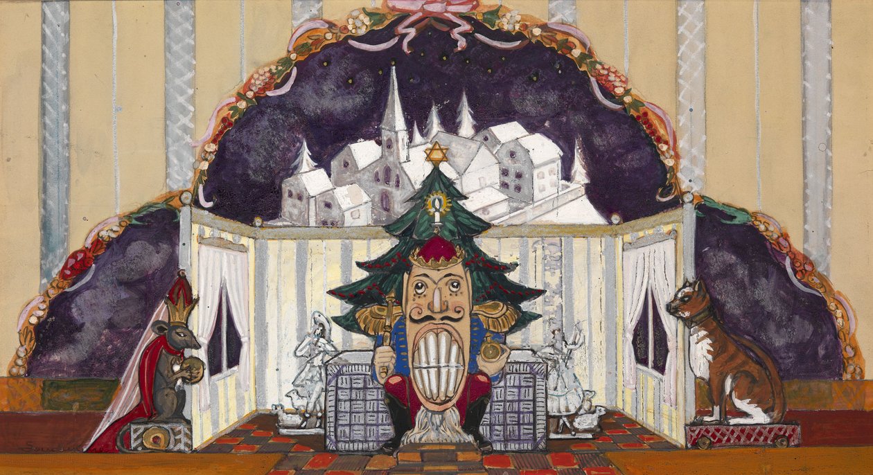 Decorontwerp voor het ballet De Notenkraker van P. Tsjaikovski door Sergei Yurievich Sudeykin