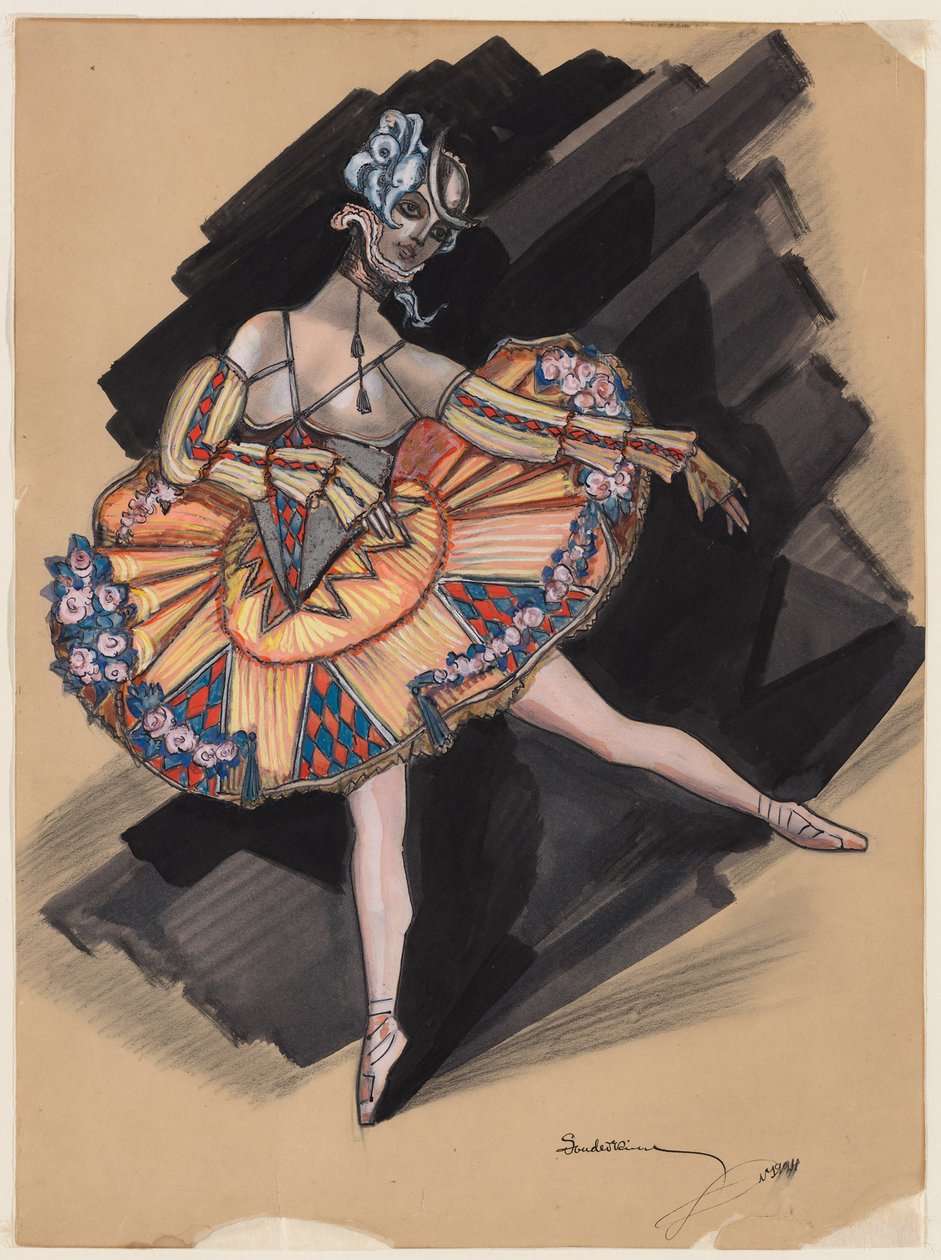 De Feeënpop. Kostuumontwerp voor Anna Pavlova door Sergei Yurievich Sudeykin