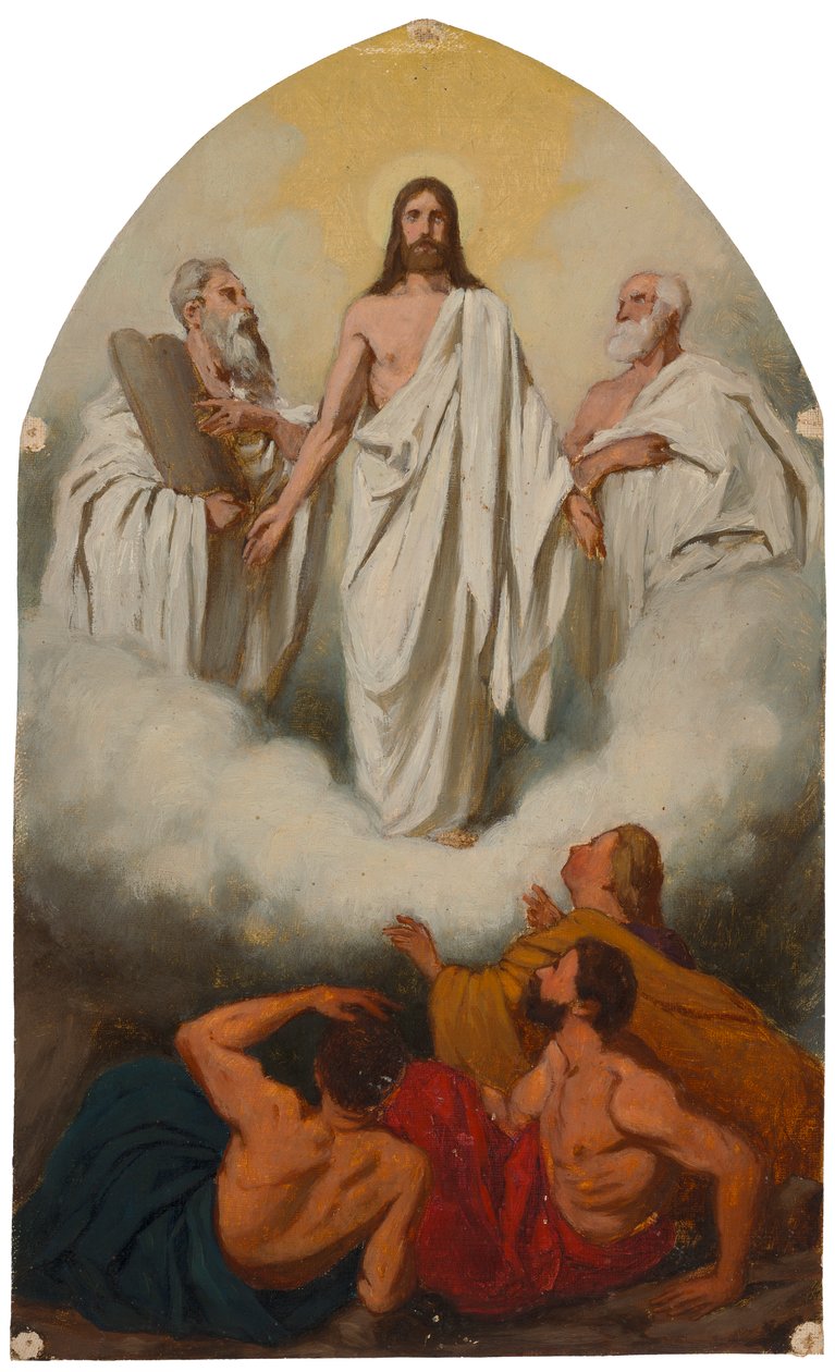 Totaalontwerp voor het altaarstuk van de kerk in Huittinen De Gedaanteverandering van Christus door Severin Falkman
