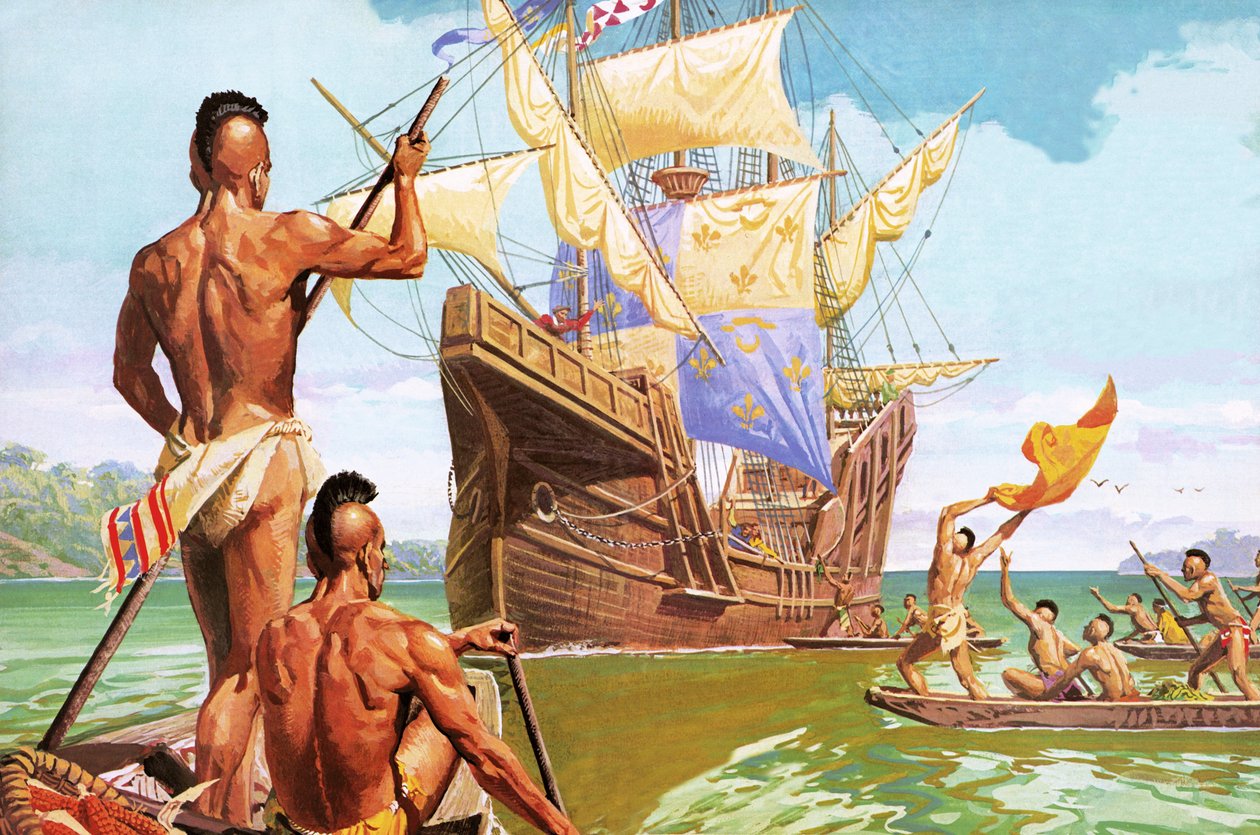 Giovanni da Verrazono, de eerste Europeaan die de haven van New York zag door Severino Baraldi