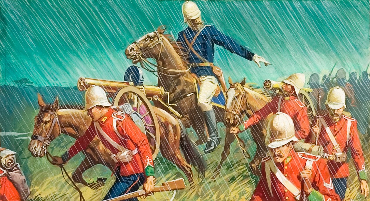 Lord Chelmsford en zijn mannen in de Zoeloe-oorlogen door Severino Baraldi