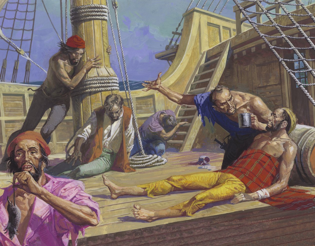 Magellans zeelieden op de reis over de Stille Oceaan door Severino Baraldi
