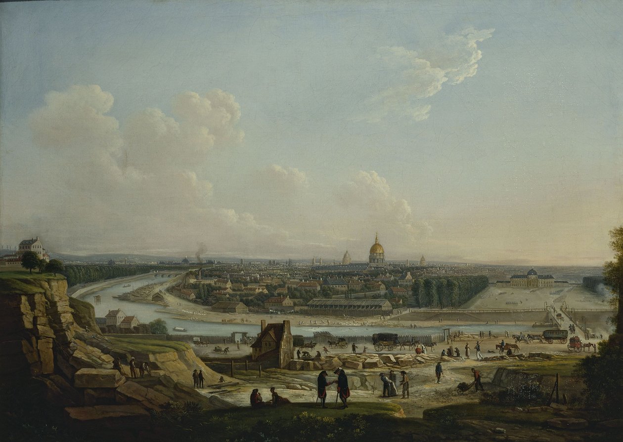 Algemeen uitzicht op Parijs, genomen vanaf de heuvel van Chaillot, in 1818 door Seyfert