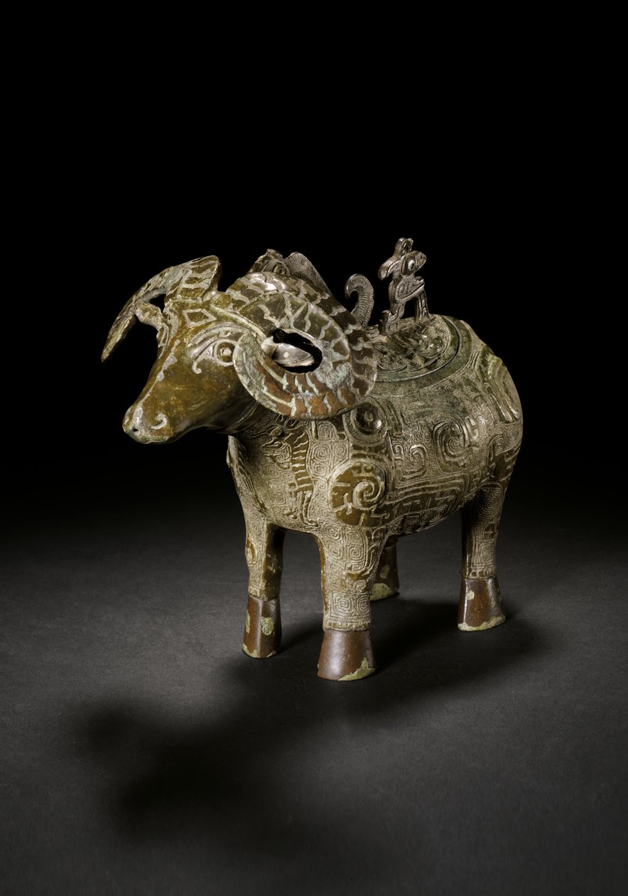 Rituele wijnvat in de vorm van een ram, Gong, late Shang-dynastie door Shang Dynasty Chinese School