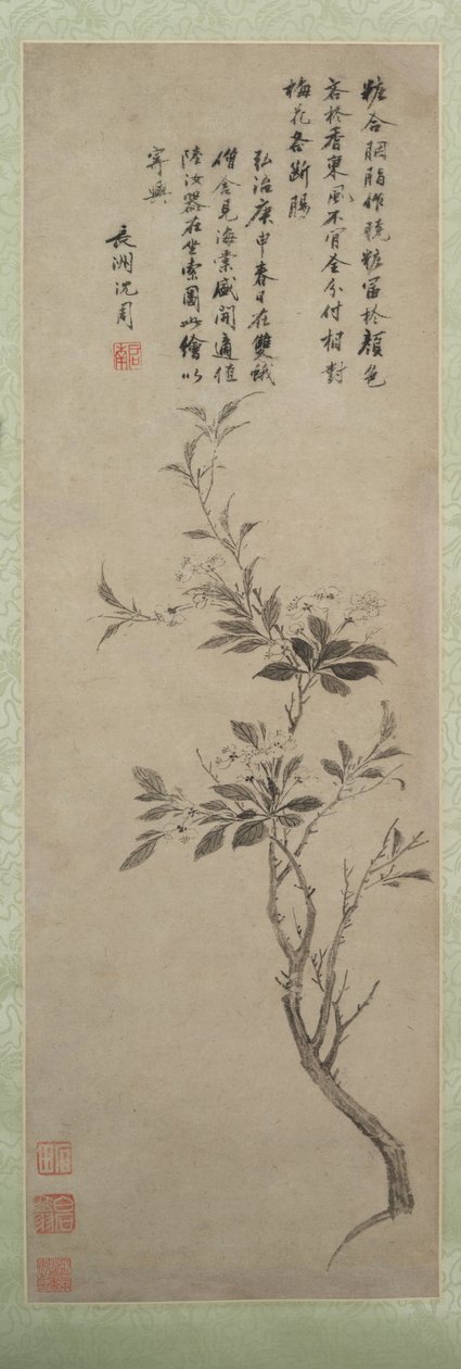 Bloeiende sierappel, 1500 door Shen Zhou