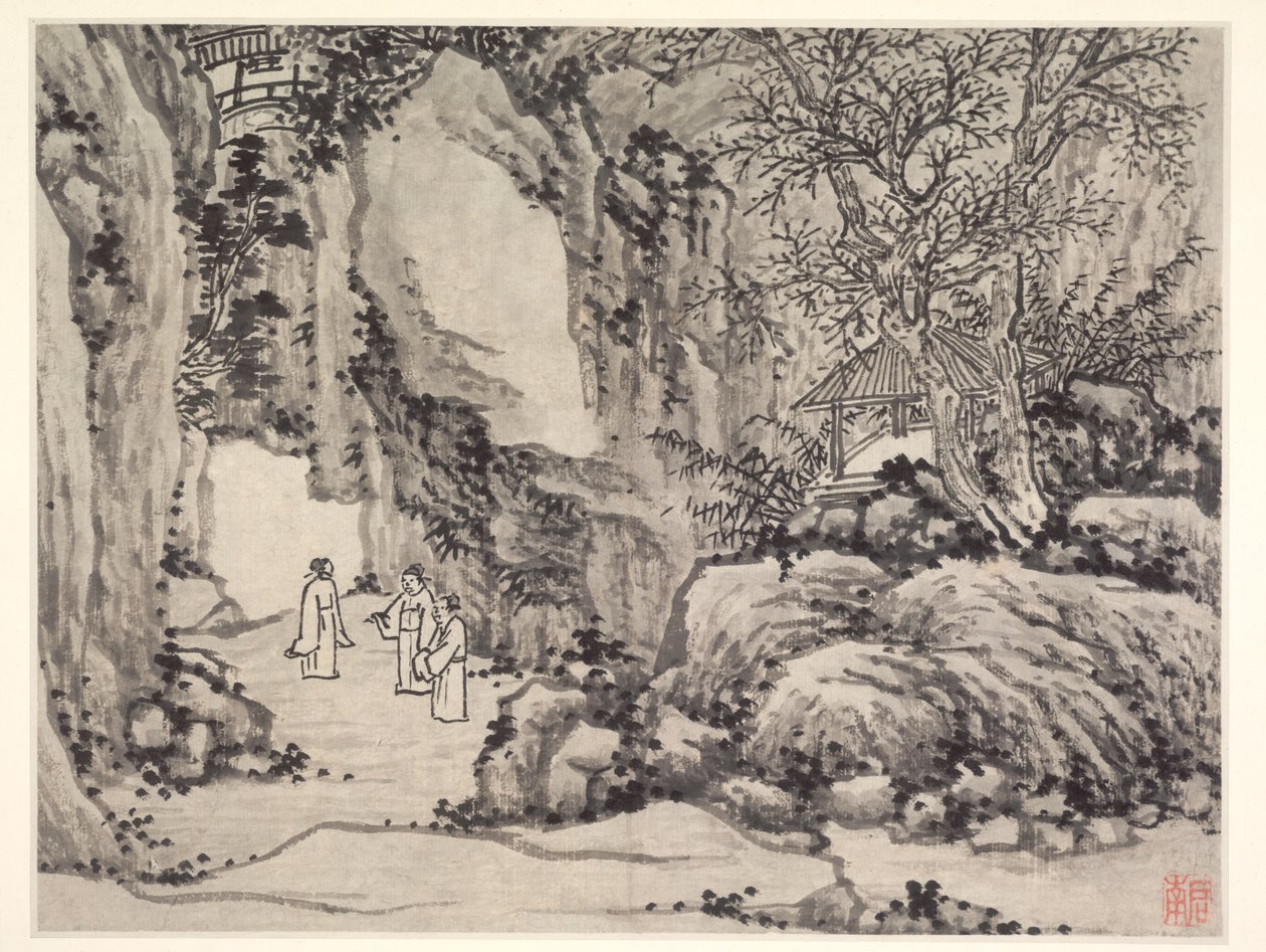 Twaalf Zichten op de Tijgerheuvel, Suzhou: De Zwaardbron, Tijgerheuvel door Shen Zhou