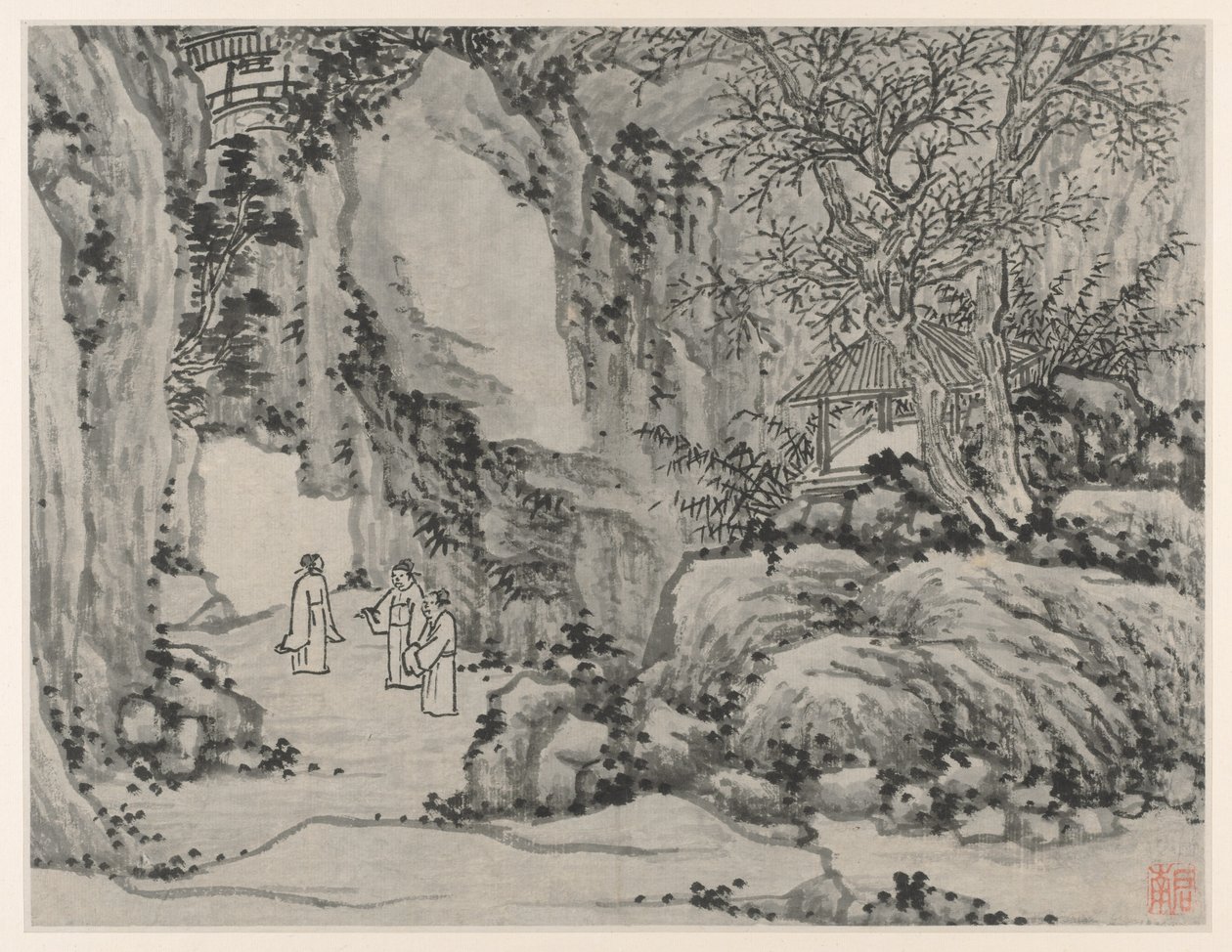 Twaalf uitzichten van Tiger Hill, Suzhou: De Zwaardbron, Tiger Hill, na 1490 door Shen Zhou