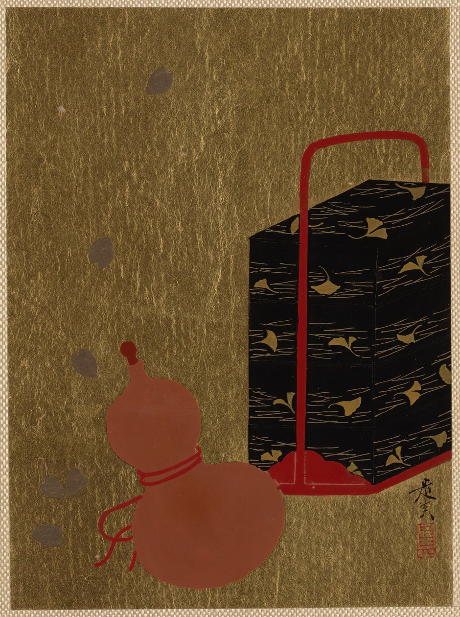 Lakdoos en kalebas door Shibata Zeshin