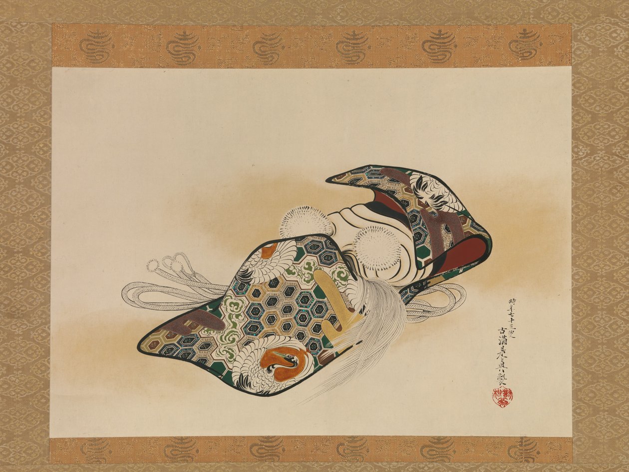 Masker voor het Noh-spel Okina door Shibata Zeshin