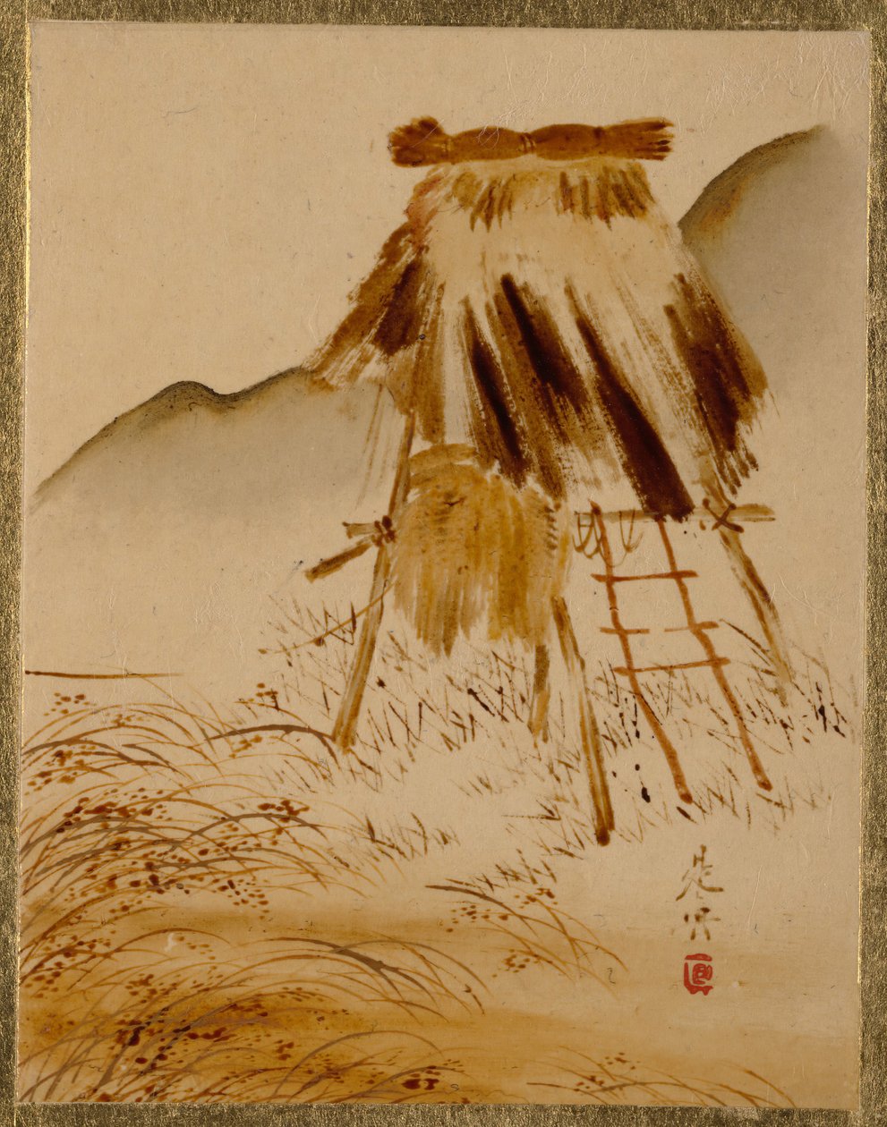 Rijst-Droogrek door Shibata Zeshin