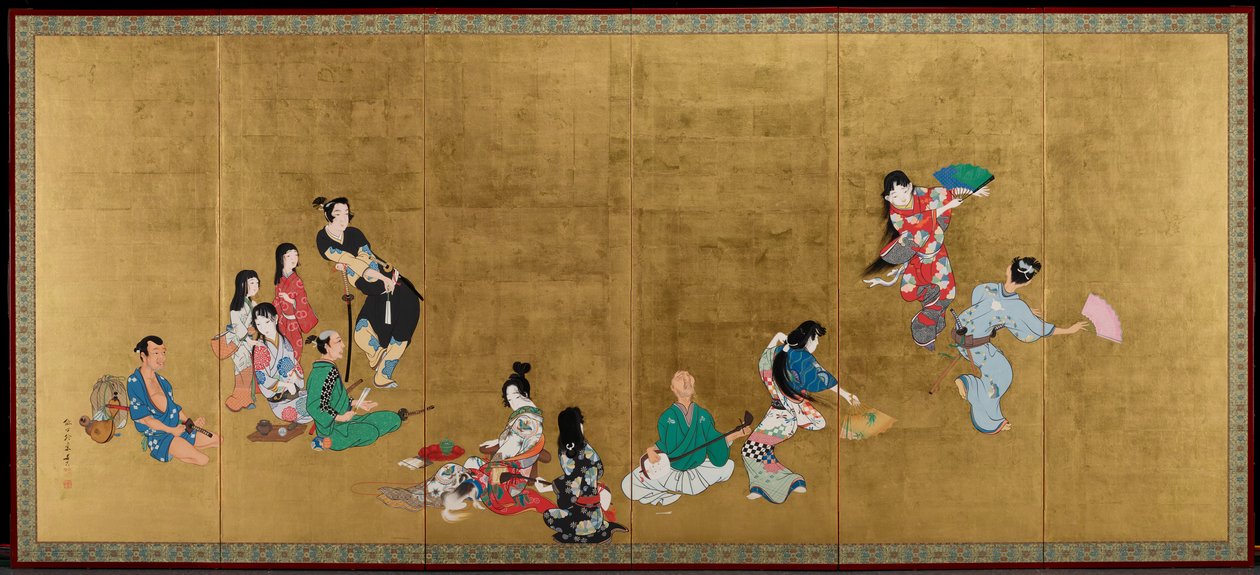 De vier kunsten [linkerhelft van een paar] door Shibata Zeshin