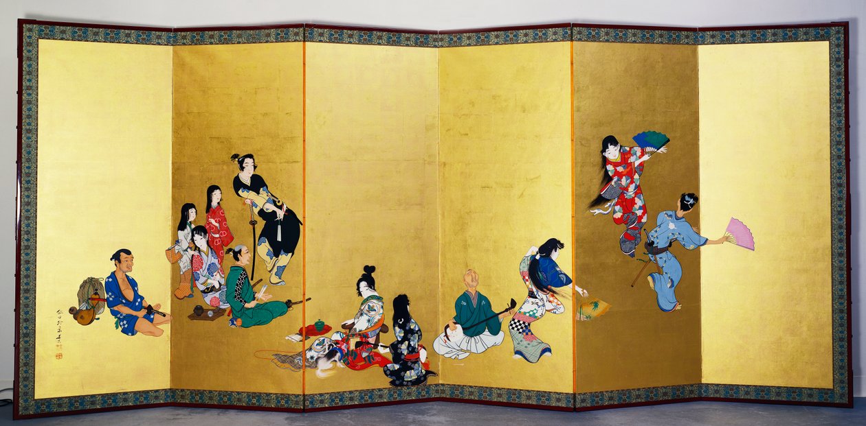 De vier elegante tijdverdrijven - Muziek, het spel Go door Shibata Zeshin