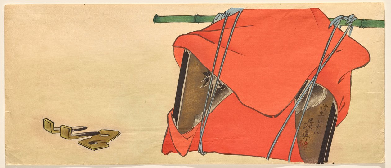 Votiefplaat (ema) met een paard door Shibata Zeshin