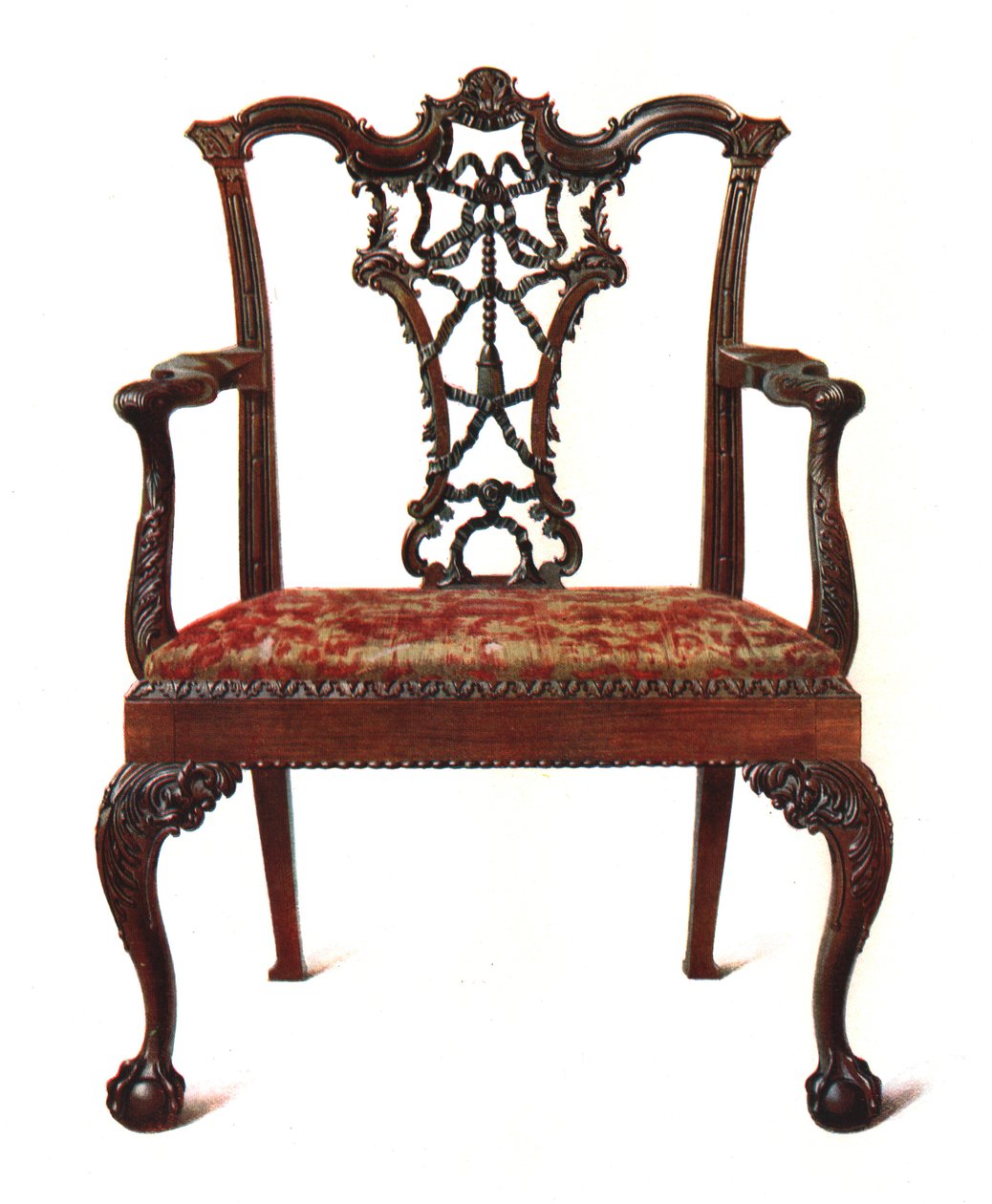 Mahoniehouten lintenrugstoel, 1906 door Shirley Charles Llewellyn Slocombe