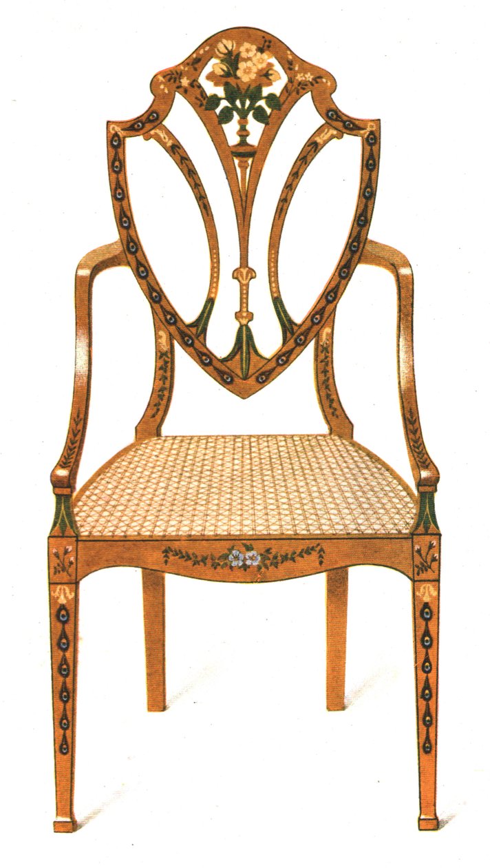 Geschilderde satijnen stoel, 1908 door Shirley Charles Llewellyn Slocombe
