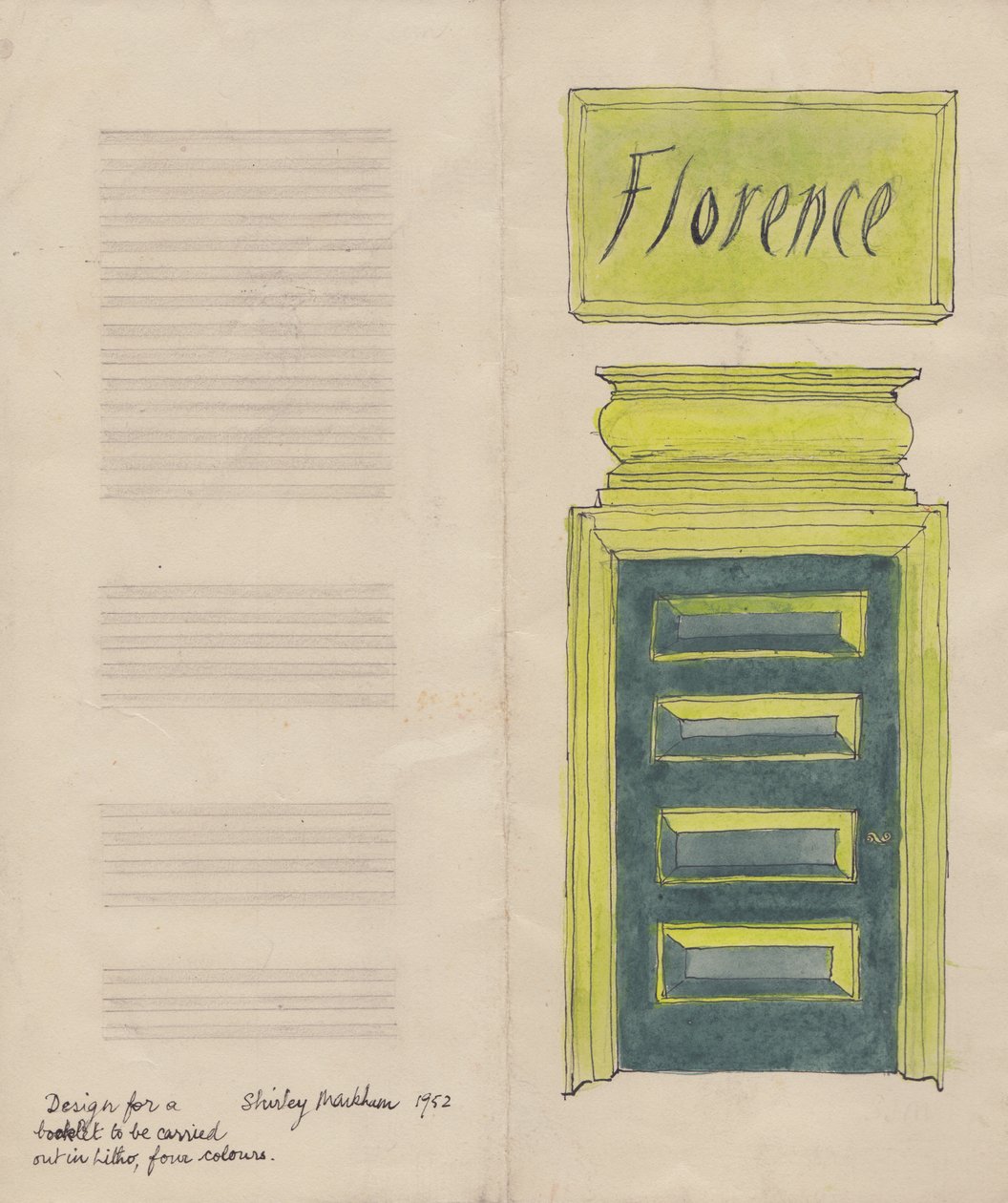 Florence folder, 1952 door Shirley Markham