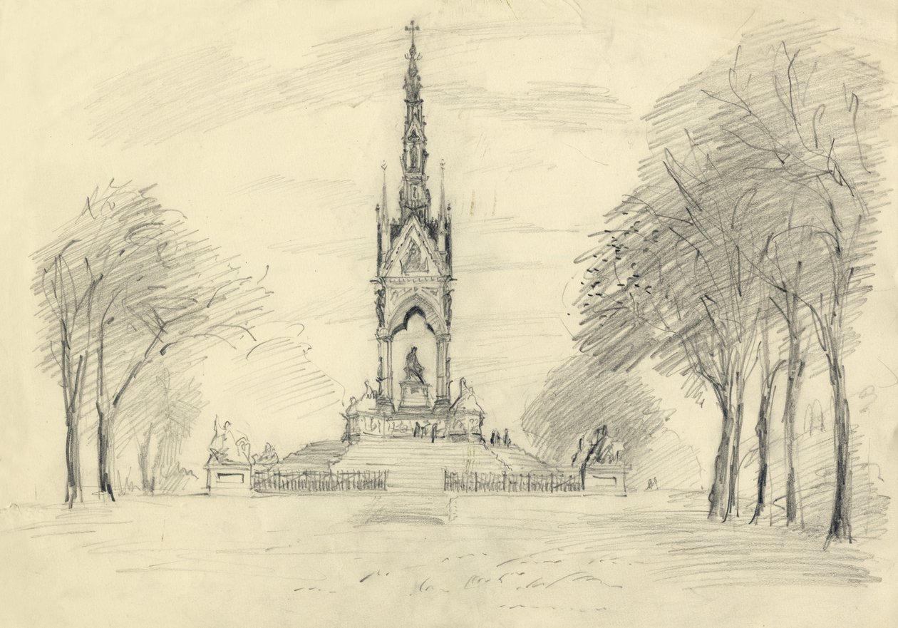 Het Albert Memorial, Kensington Gardens, Londen, c1950 door Shirley Markham