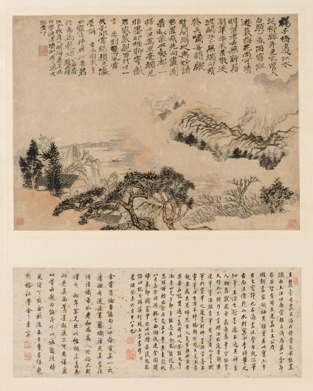 Lentemist over Jiangnan, 1697 door Shitao