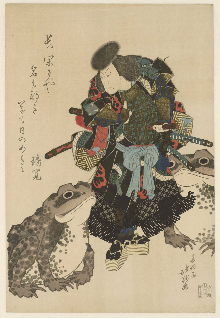 Arashi Rikan II in een kabuki uitvoering. door Shunkosai Hokushu