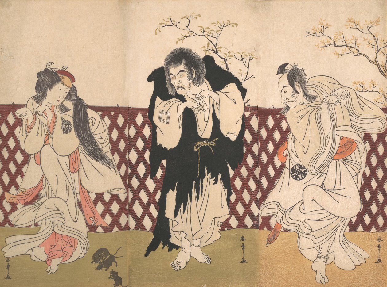 Ichikawa Danjuro IV in de rol van de monnik Mongaku uit het stuk Hana-zumo Genji-biki, 1775 door Shunsho
