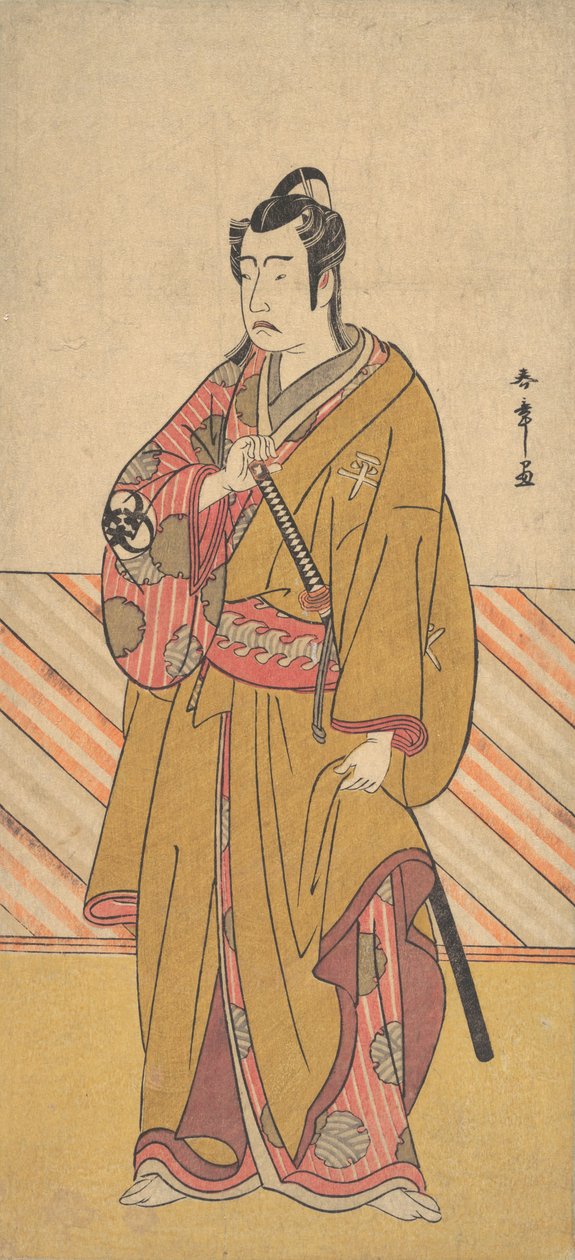 De acteur Bando Mitsugoro I als een van de Conen Otoko of Vijf Kyokaku door Shunsho
