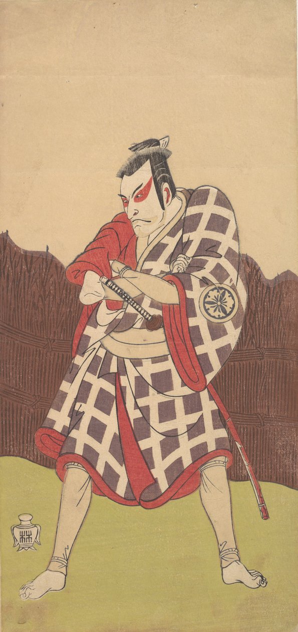 De Acteur Matsumoto Koshiro 3e als een Man die met Gevouwen Armen Staat, late 18e eeuw door Shunsho
