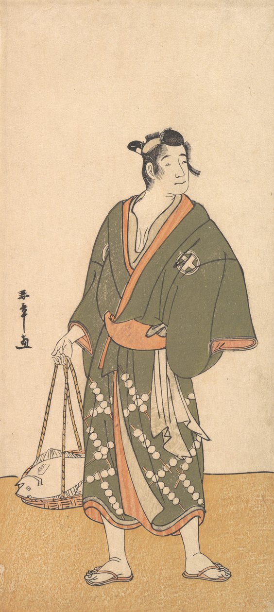 De acteur Otani Hiroemon III als een visverkoper, 1726-1792 door Shunsho