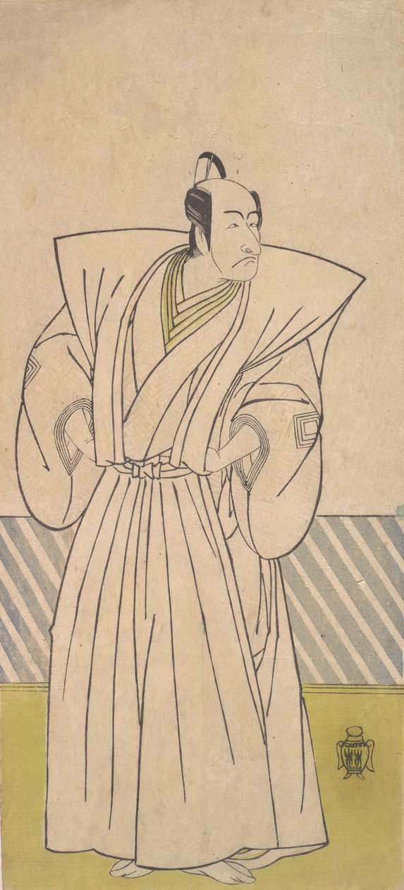 De vijfde Ichikawa Danjuro als een samoerai van hoge rang door Shunsho