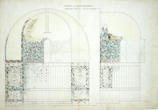Ontwerp voor mozaïek voor de Kerk van de Wijsheid van God in Lower Kingswood door Sidney Barnsley