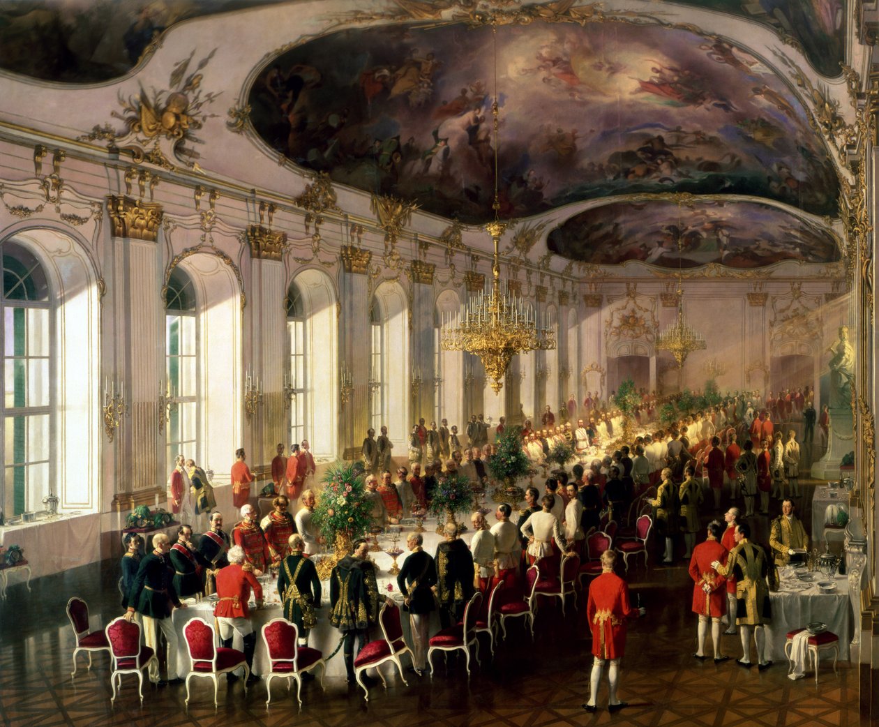 Viering ter gelegenheid van de verjaardag van de Militaire Orde van Maria Theresia, 1861 door Siegmund L