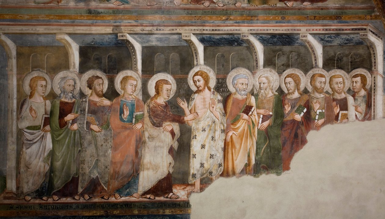 De ongeloof van de apostel Thomas door Sienese School