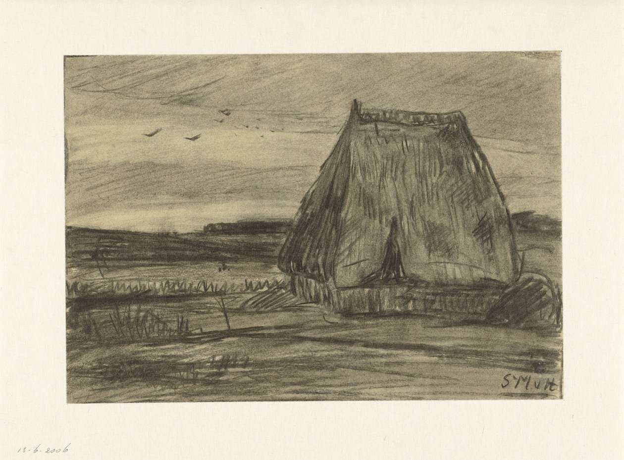 Landschap met hut door Sientje Mesdag van Houten