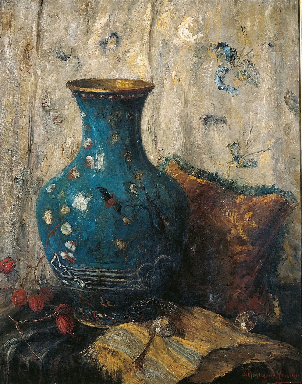 Blauwe vaas door Sientje Mesgad van Houten