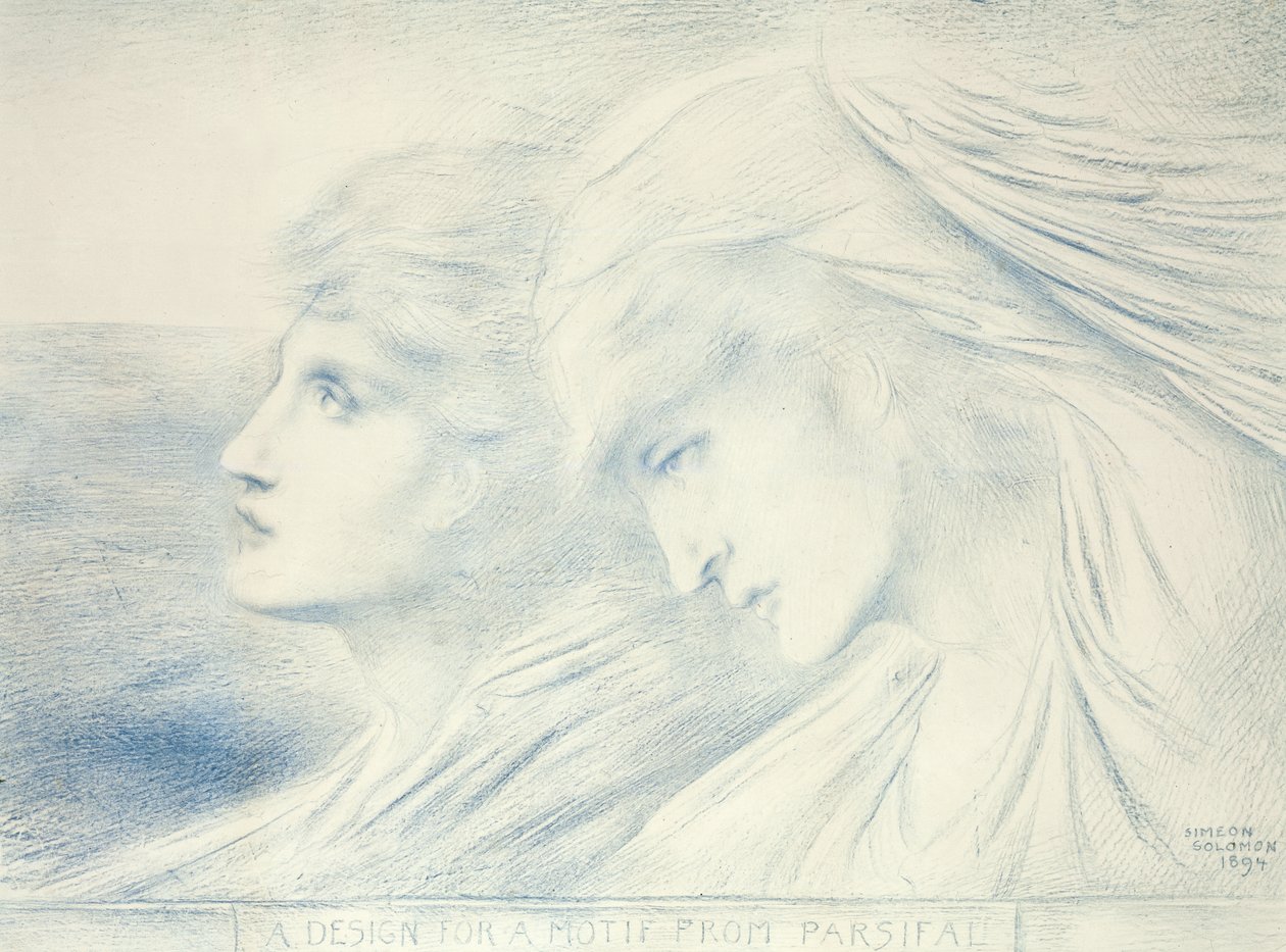 Een ontwerp voor een motief uit Parsifal, 1894 door Simeon Solomon