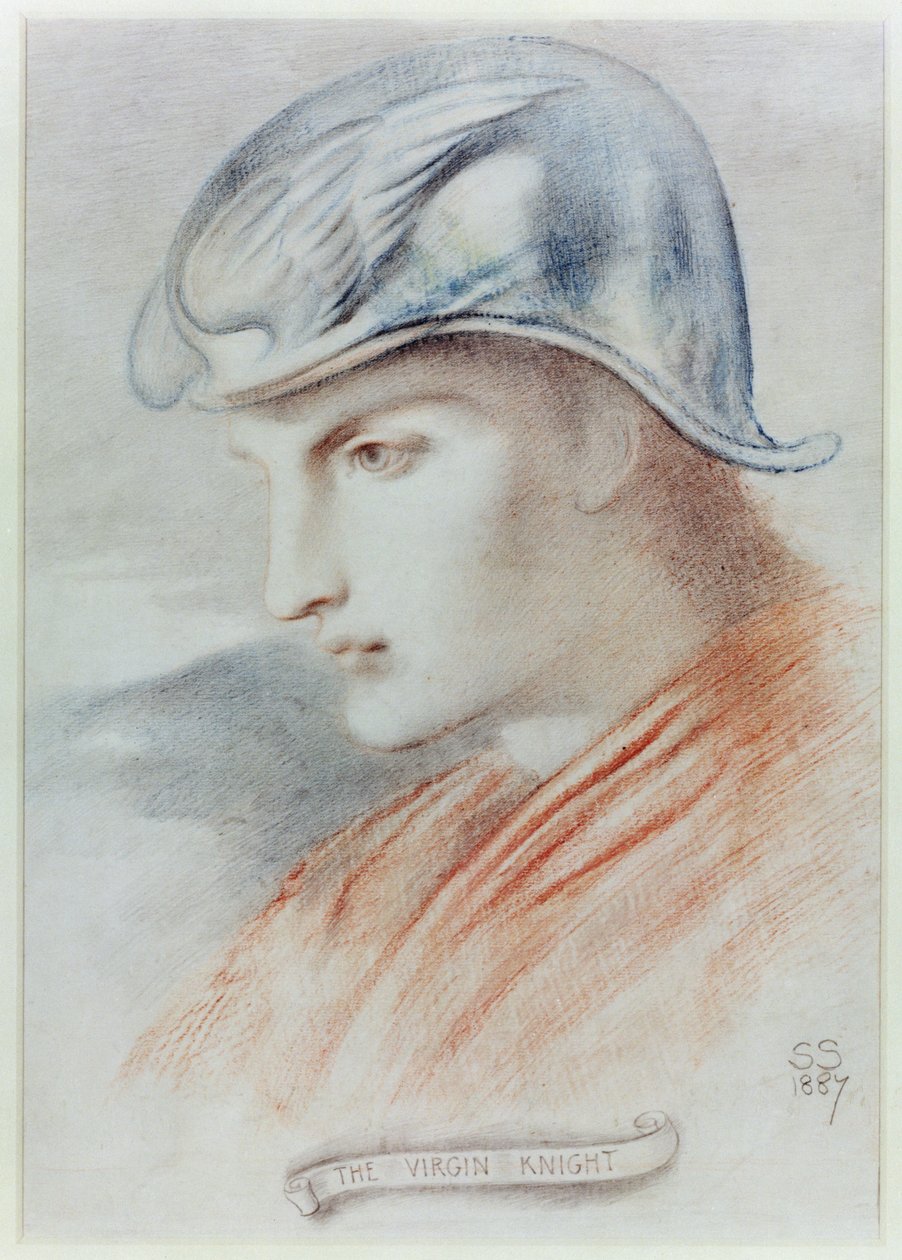 De Maagdelijke Ridder, 1887 door Simeon Solomon