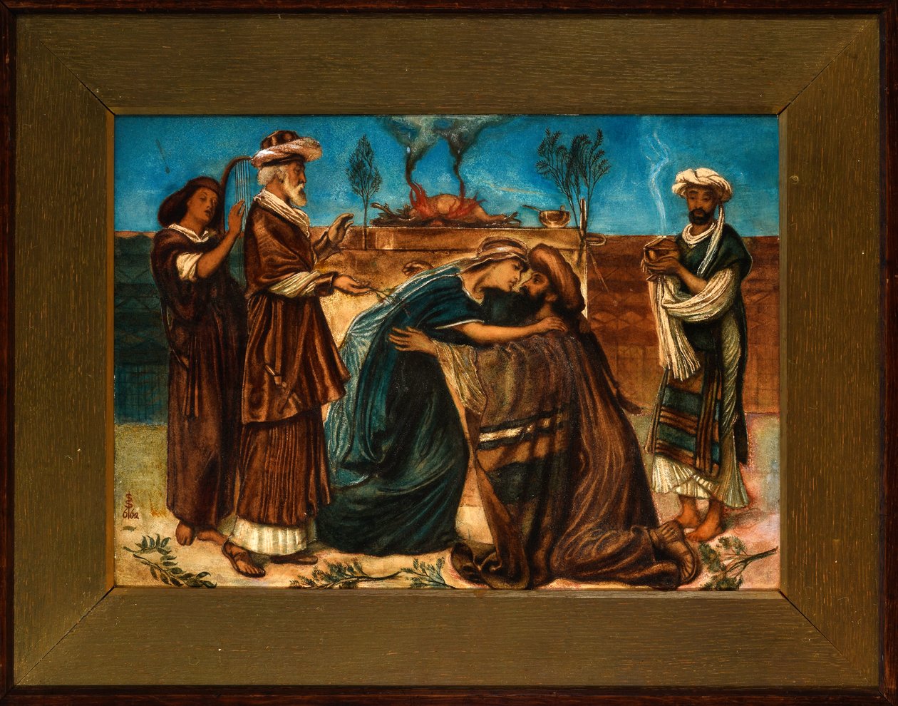 De echtelijke verzoening aan het altaar door Simeon Solomon