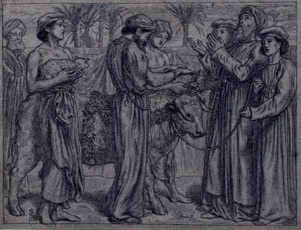 Het eerste offer van Aaron door Simeon Solomon