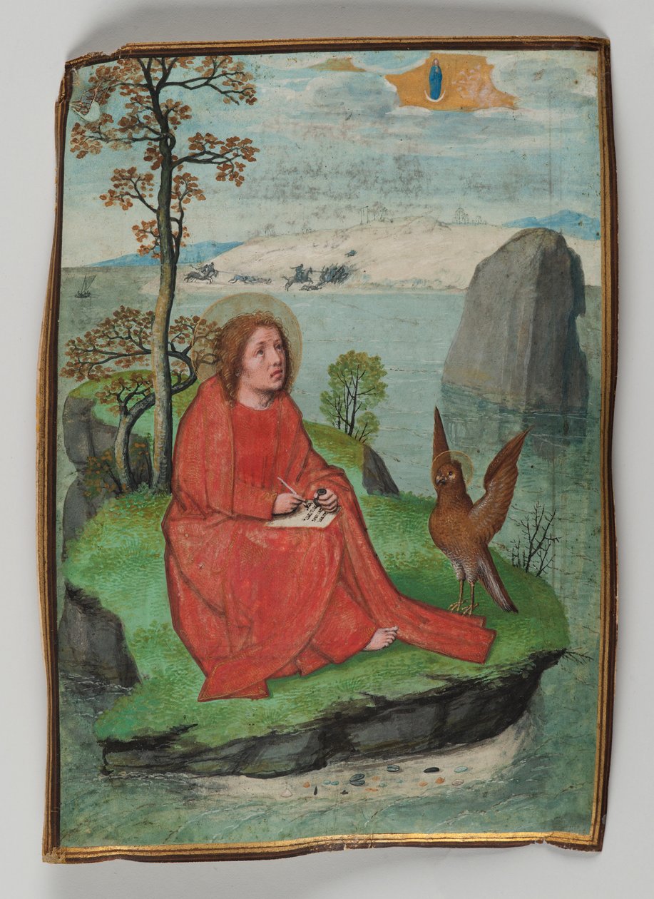 St. Johannes schrijft op Patmos, 1521 door Simon Bening