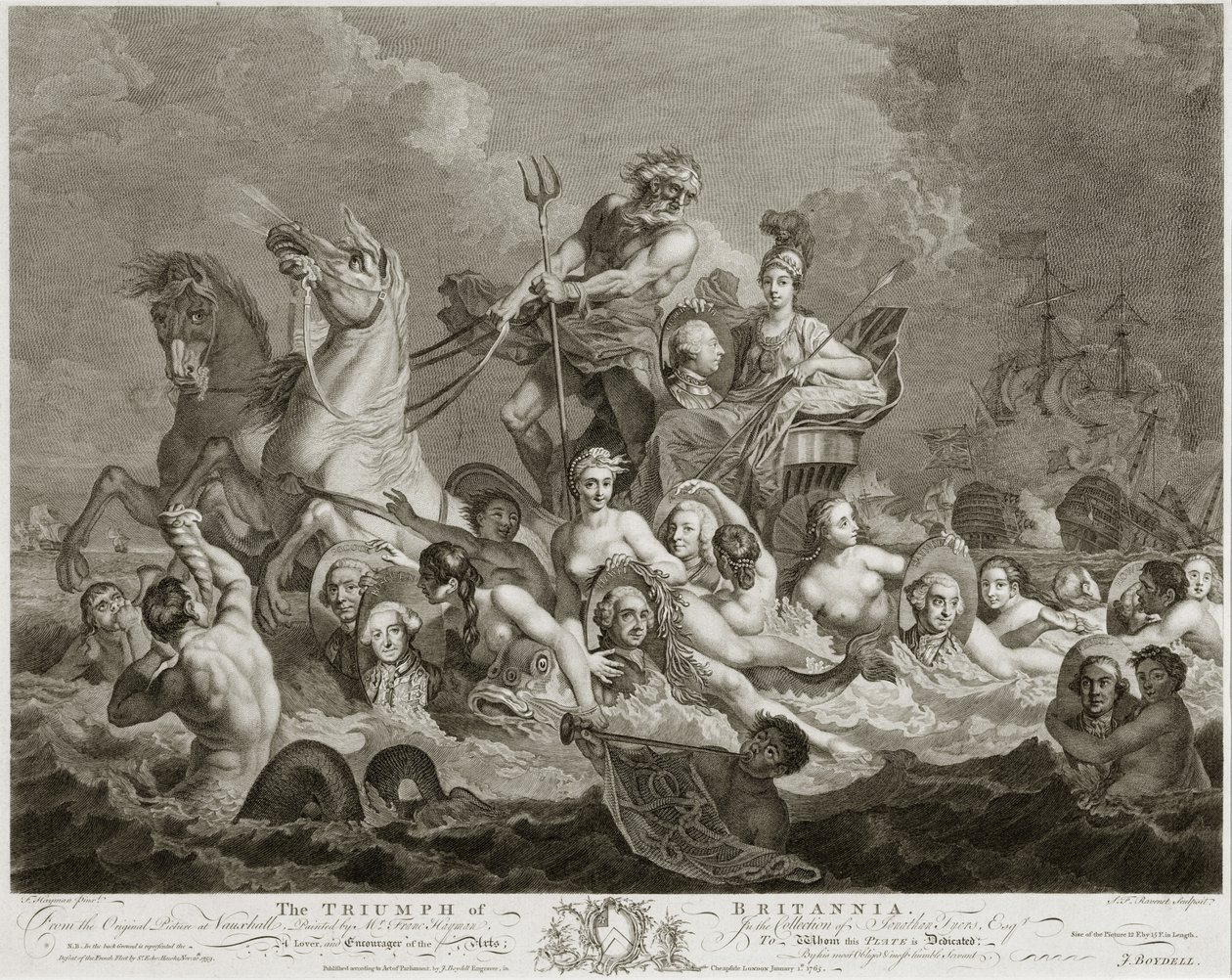 De Triomf van Britannia, c.1765 door Simon Francois Ravenet