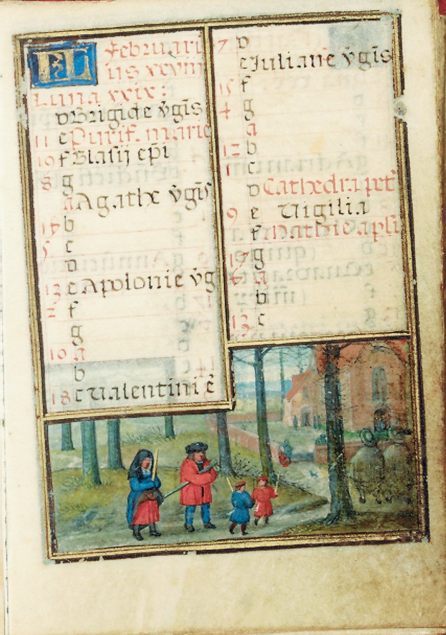 Folio uit een miniatuur Getijdenboek, gebruik van Rome, Brugge, 1530-35 door Simon Bening