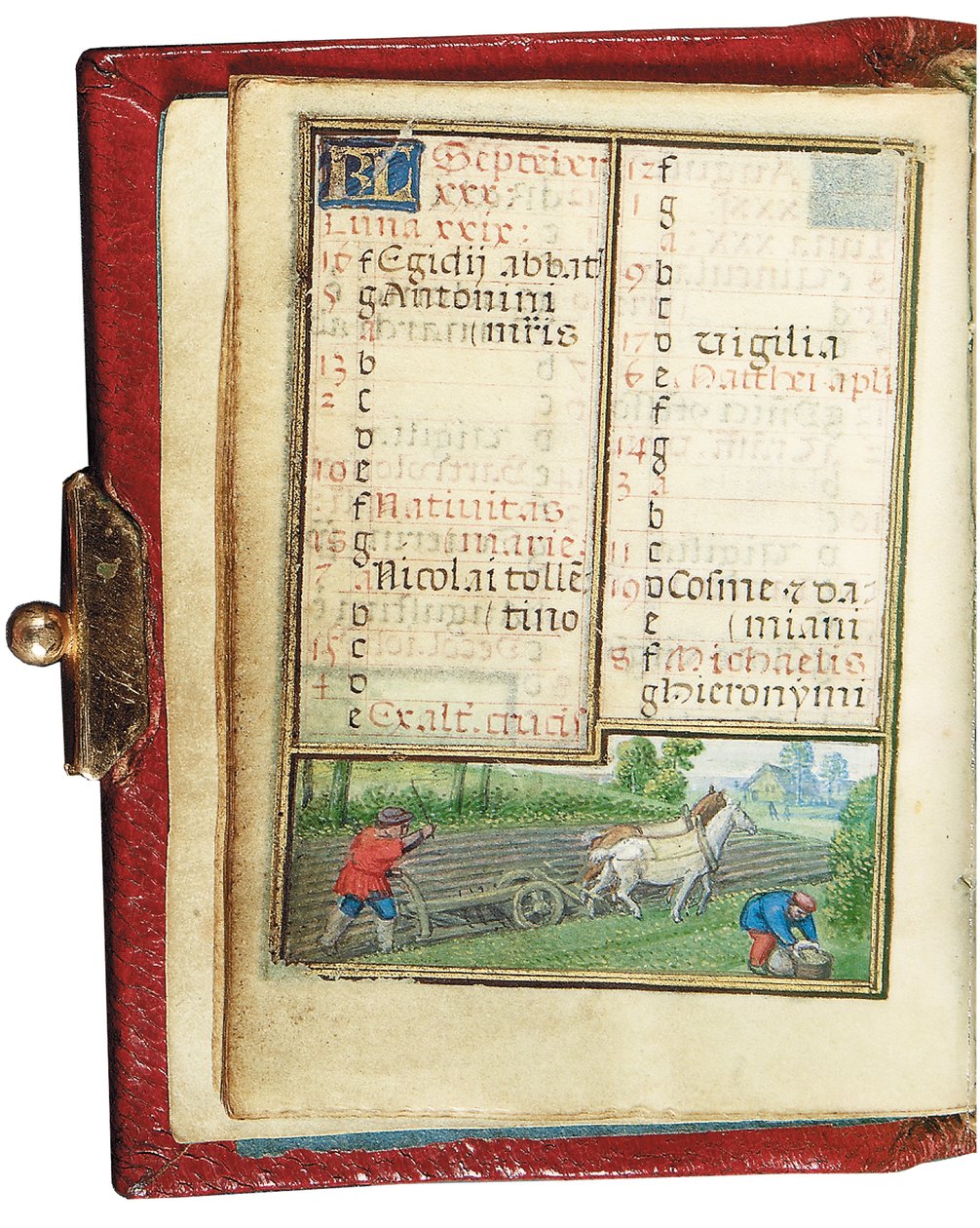 Folio uit een miniatuur Getijdenboek, gebruik van Rome, Brugge, 1530-35 door Simon Bening