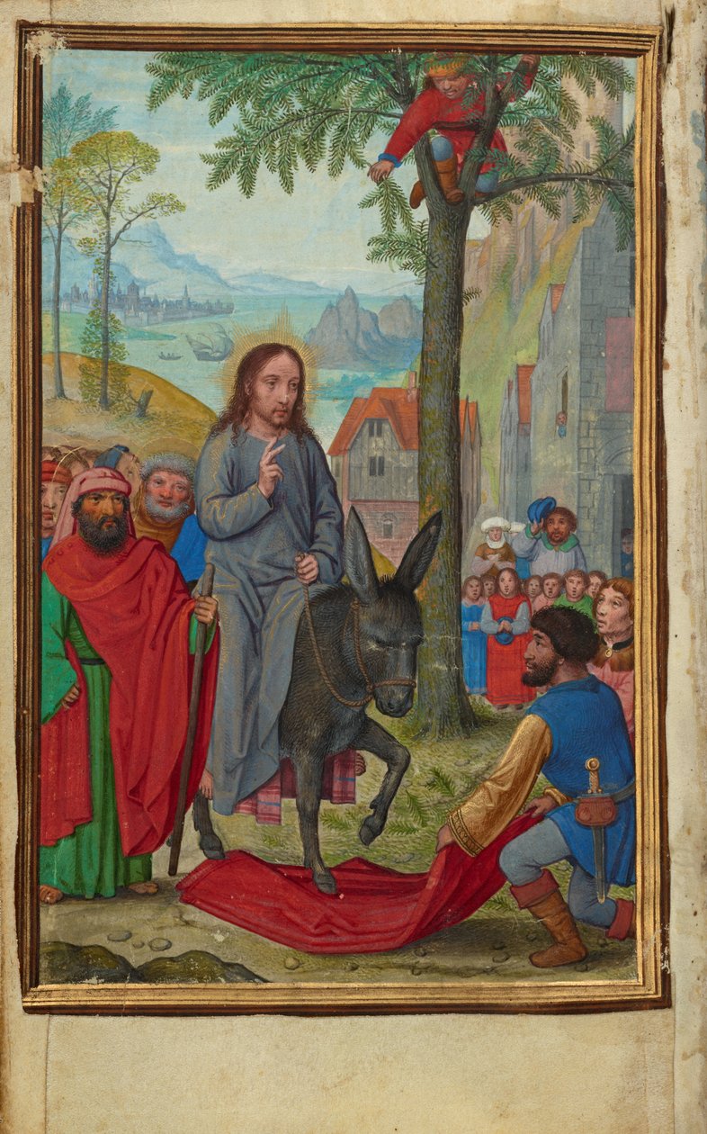 Der Einzug in Jerusalem door Simon Bening