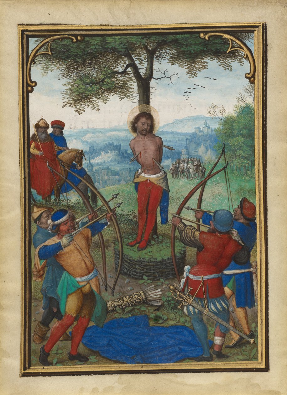 Das Martyrium des Heiligen Sebastian door Simon Bening