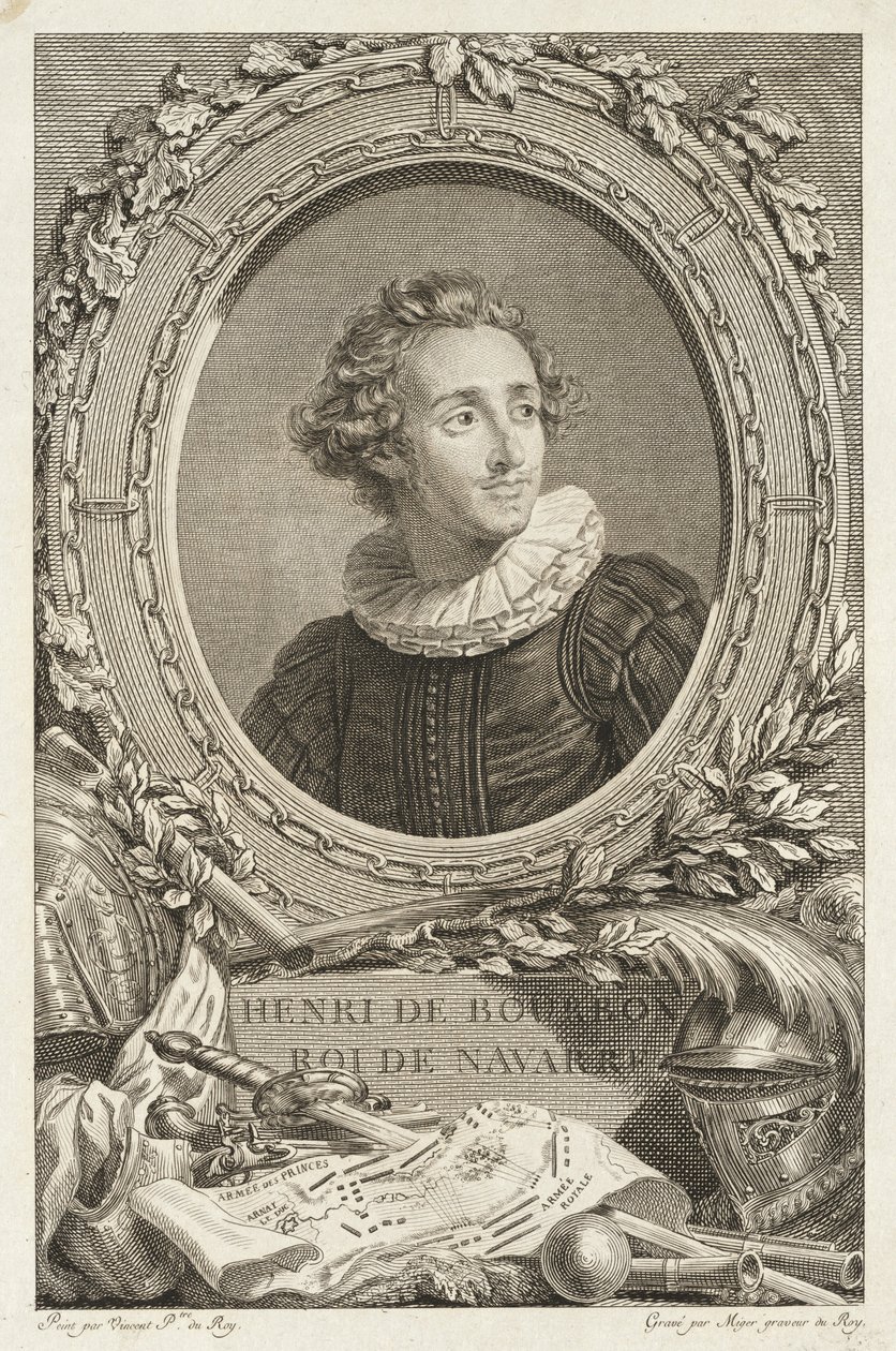 Henri de Bourbon, koning van Navarra door Simon Charles Miger after François André Vincent