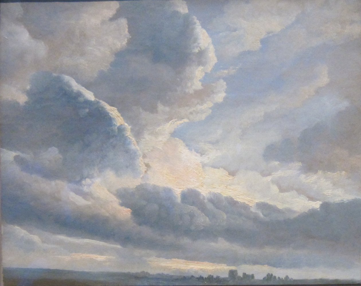 Studie van wolken met zonsondergang bij Rome door Simon Denis