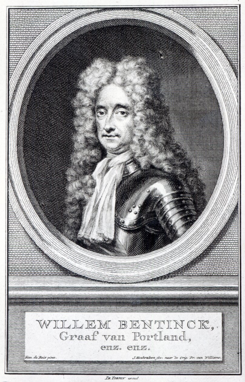 William Bentinck, 1e Graaf van Portland, gegraveerd door Jacobus Houbraken naar een origineel van Robert Williams door Simon Du Bois