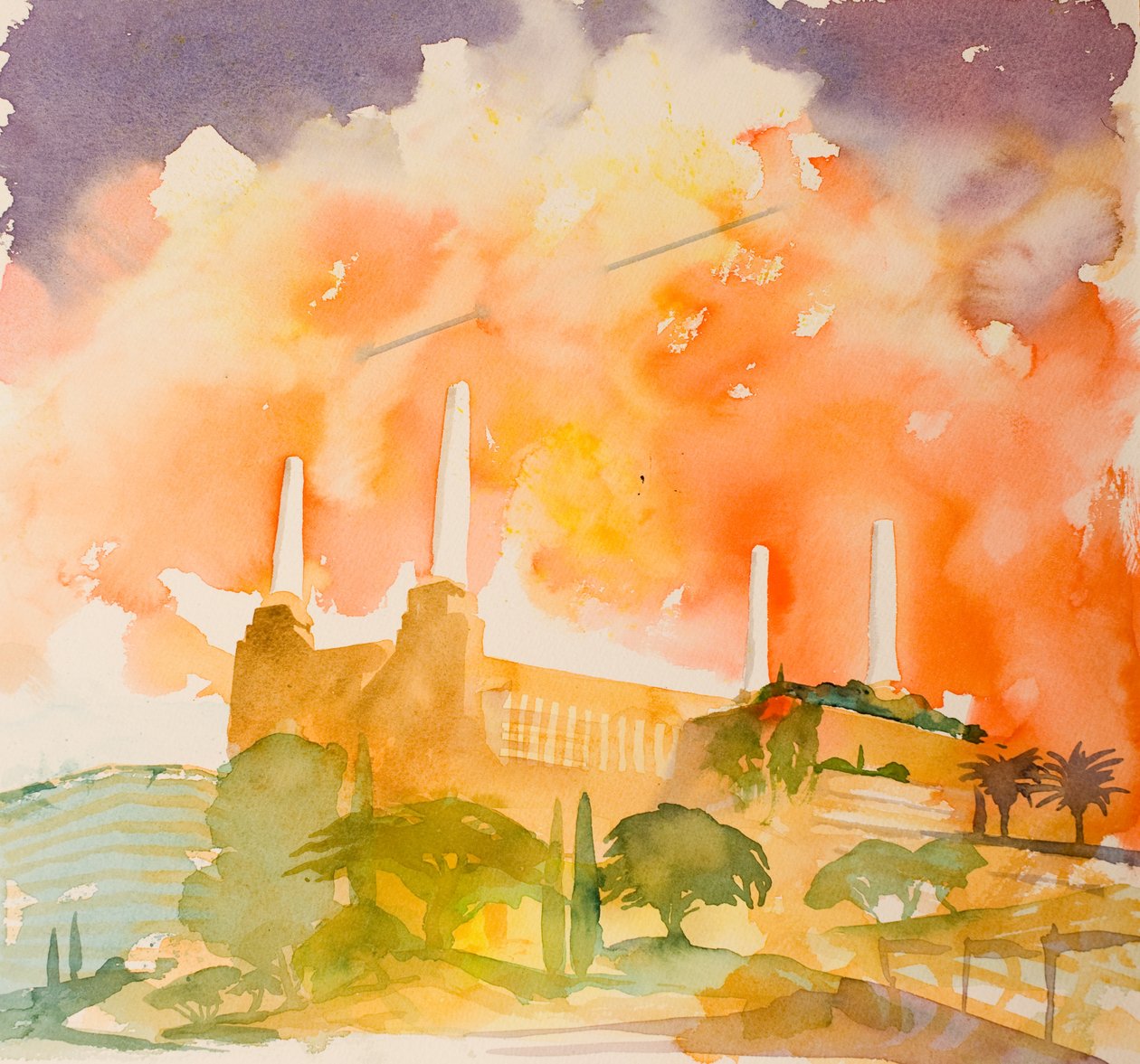 Battersea Beautiful, 2016 (aquarel) door Simon Fletcher