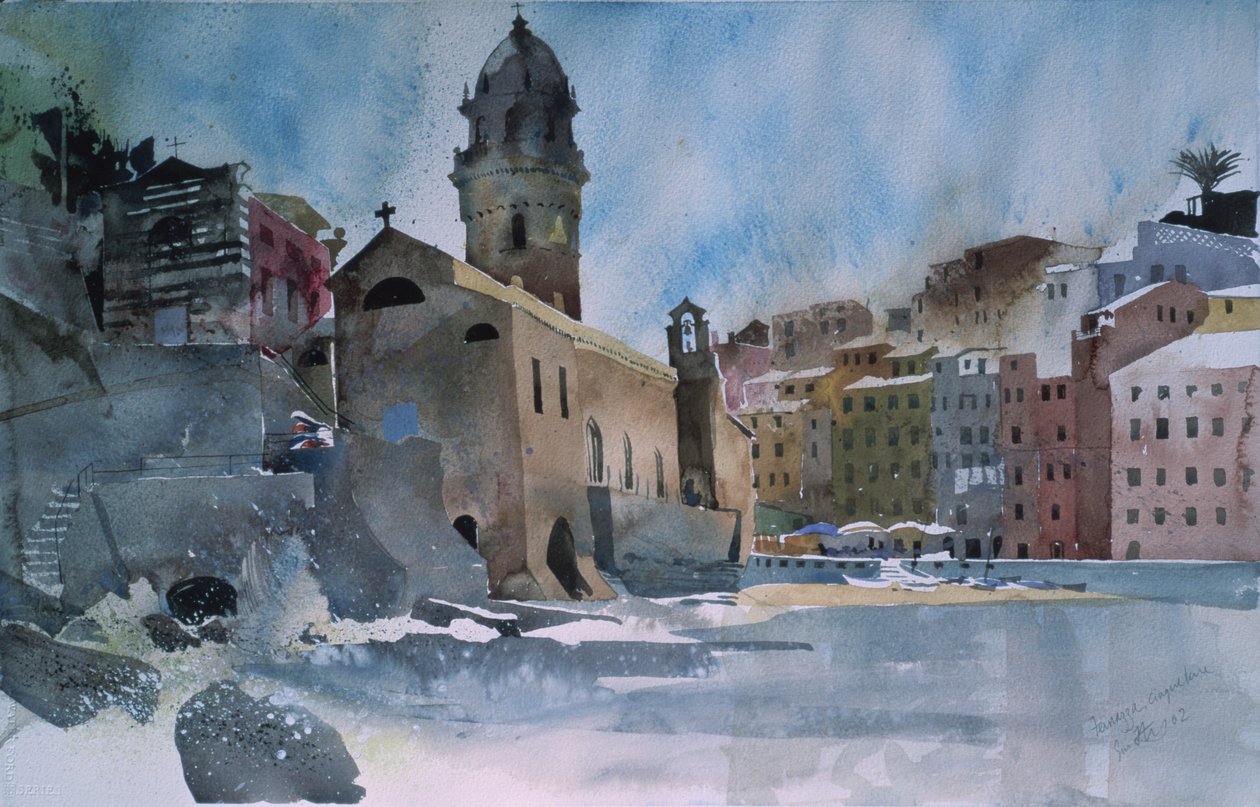 Fernazza, Cinque Terre, 2002 (aquarel op papier) door Simon Fletcher