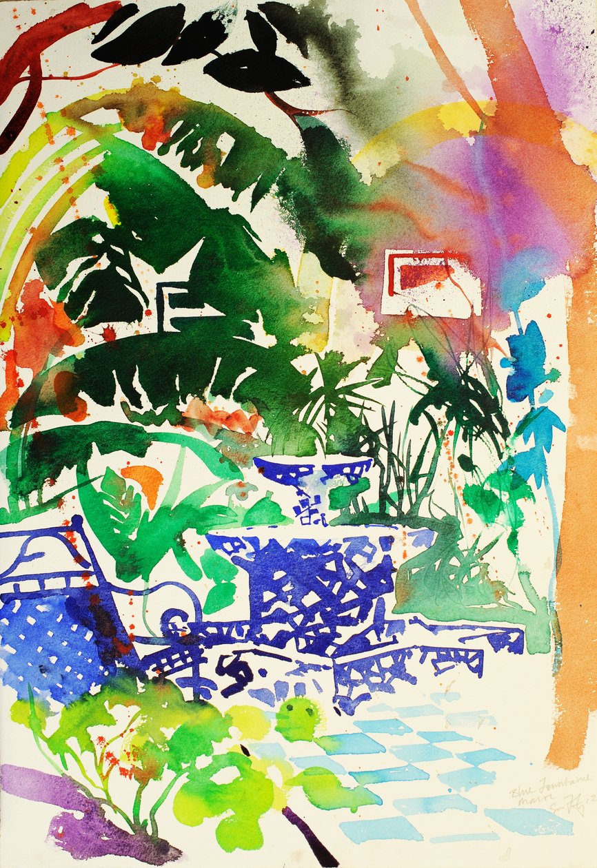 Fontaine, Marokko, 2013 (aquarel) door Simon Fletcher
